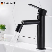 304 Stainless Steel 360 Rotate Basin Faucet  Bathroom Kitchen Faucet Water Saving Tap  Nozzle  Cold and Hot Tap