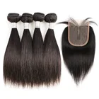 MOGUL HAIR 50 гшт. 46 пряди ков с кружевной застежкой 4x1 темно-коричневые натуральные черные 10-16 дюймов прямые человеческие волосы Remy короткий стиль Боб