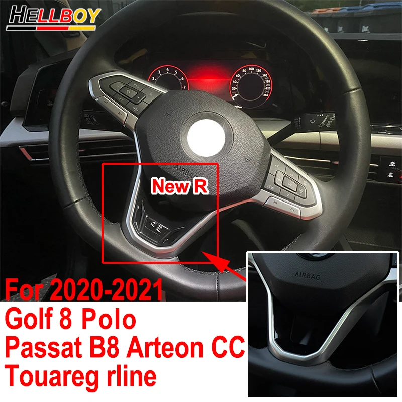 Хромированная накладка на руль VW Polo Passat B8 B8.5 Arteon Golf 8 MK8 2020 2021 Touareg R Badge рамка стикер