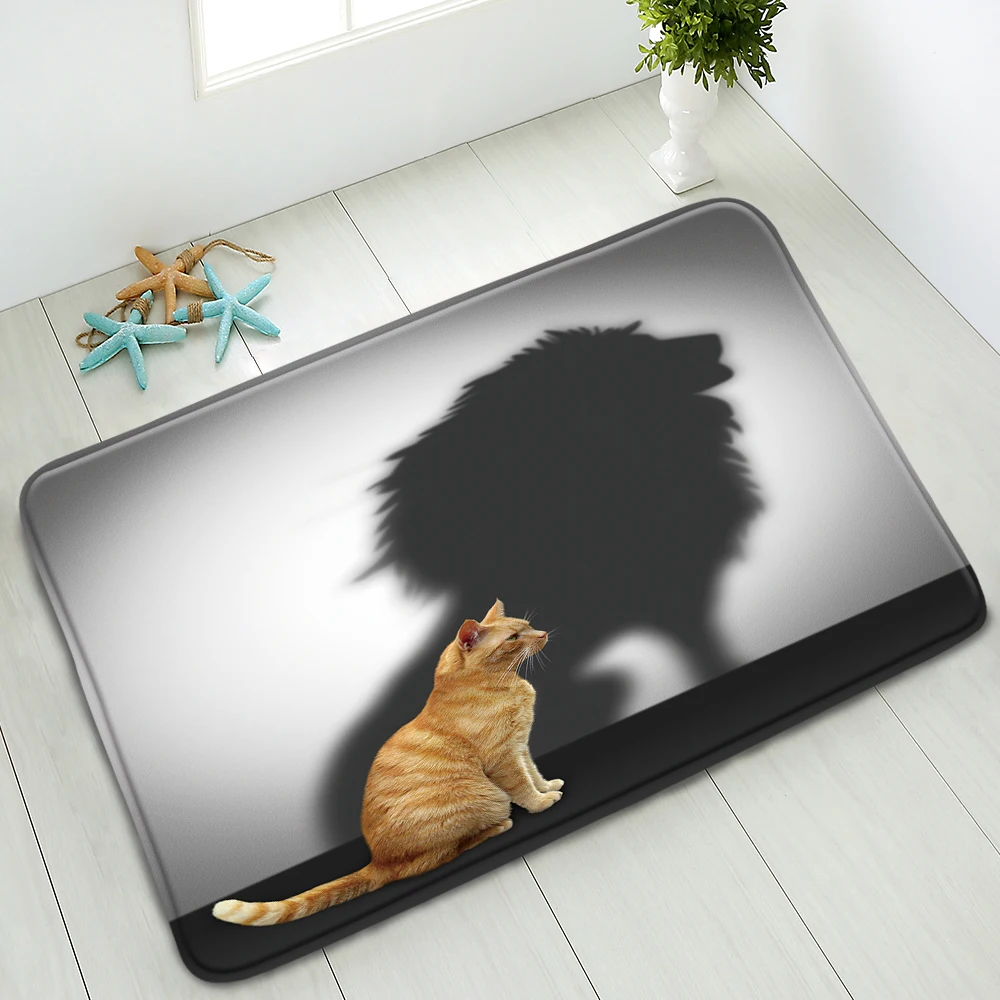 

Animals Cats Bath Mat Bathroom Non-Slip Foot Mats Kitchen Bedroom Living Room Doormat Balcony Floor Carpet Washable Home Decor