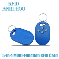 5 in 1 multi smart chip card 125khz t5577 rewriteable key 13 56mhz 1k s50 copy token rfid copier tag nfc duplicator clone badge