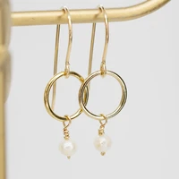 circle earrings handmade pearl jewelry oorbellen gold filled boho orecchini pendientes earrings for women brincos