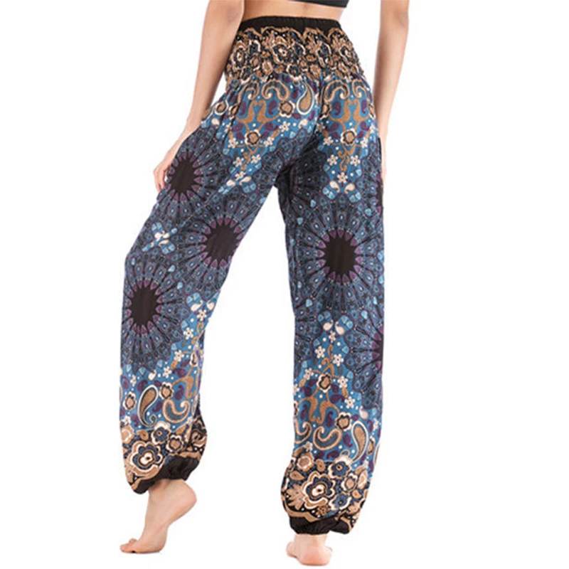

Женские богемные брюки VICABO, повседневные длинные брюки с эластичной высокой талией, разноцветная пляжная одежда, широкие брюки
