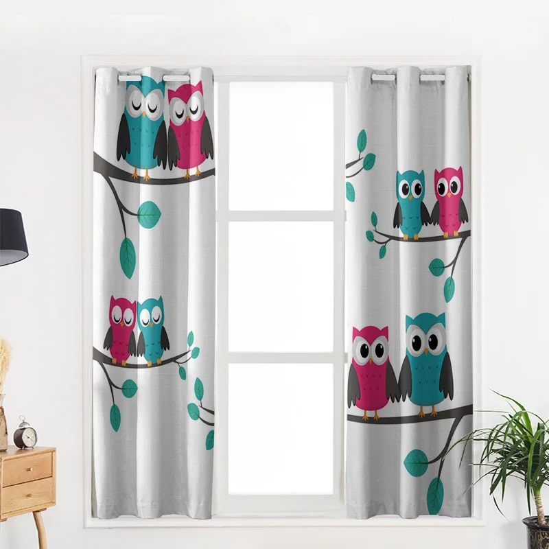Мультяшные Сова ветке милые оконные шторы для гостиной кухни спальни