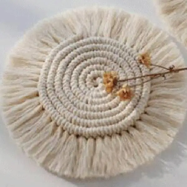 3Pcs 18Cm Round Cotton Coasters Insulation Coffee Pad Placemat Non-Slip Handmade Macrame Cup Cushion Mat For Table |