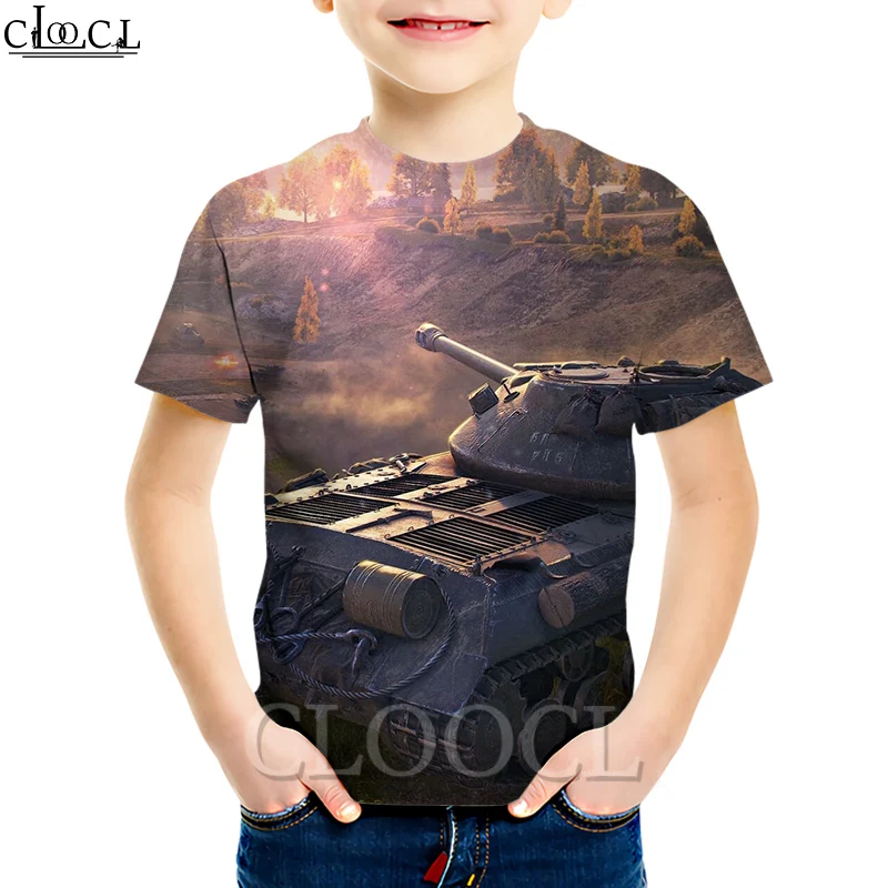 

CLOOCL Popular Games World Of Tanks Summer New T Shirt Boy Girl 3D Print Short Sleeve T-shirts Toddler Casual Kid Tops