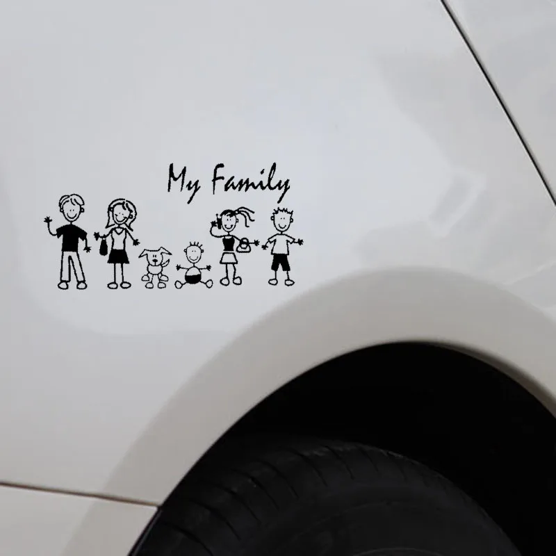 

Car Sticker Family Car Sticker PVC Decal Fashion My Mom Child Baby Cat and Dog Car Decoration Accessories Black/White, 20cm*10cm