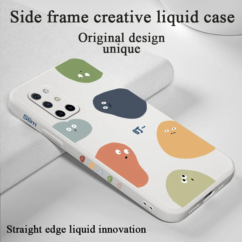 Cartoon Funny Monster Soft Shell Case For Oneplus 8t 9 9pro 9r Liquid Silicone Cover