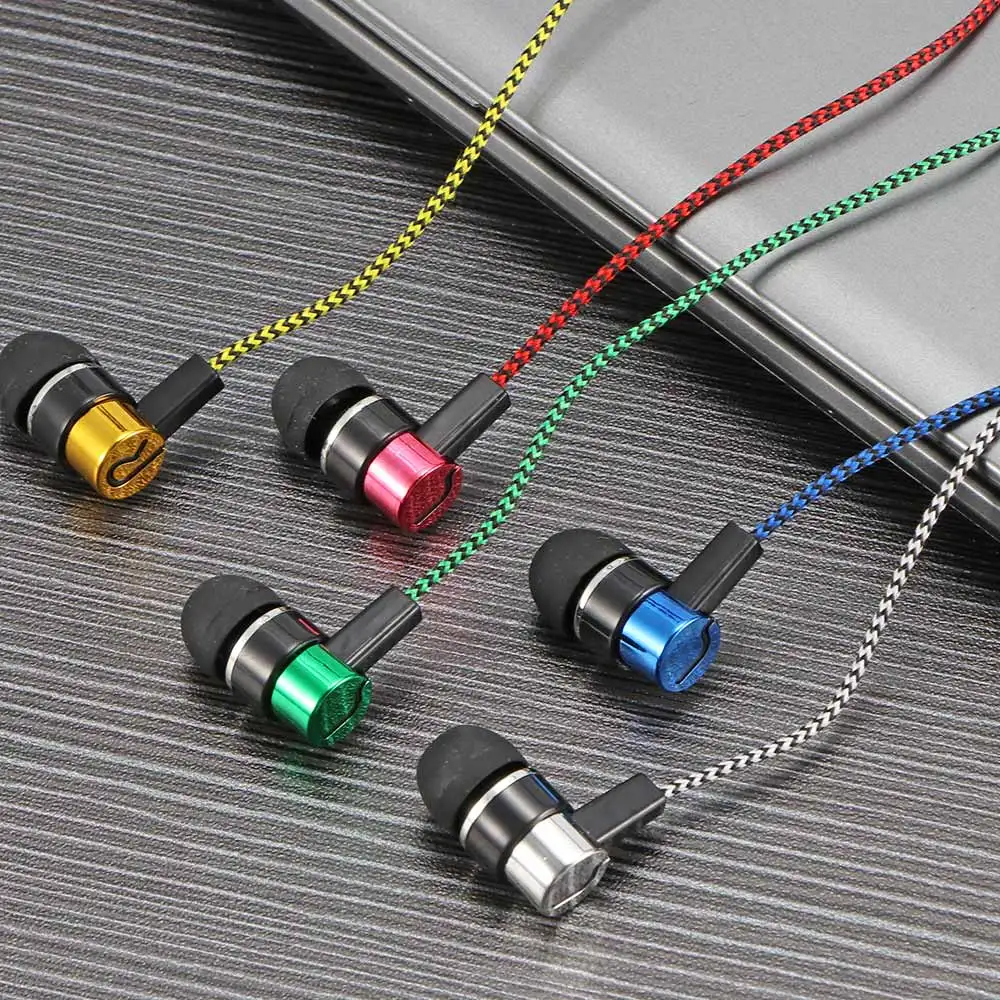 

3.5 Mm Creative Braided Earphones, Wired Sports Bass Earphones With Intelligent Volume Control, Hands-Free In-Ear Earphones