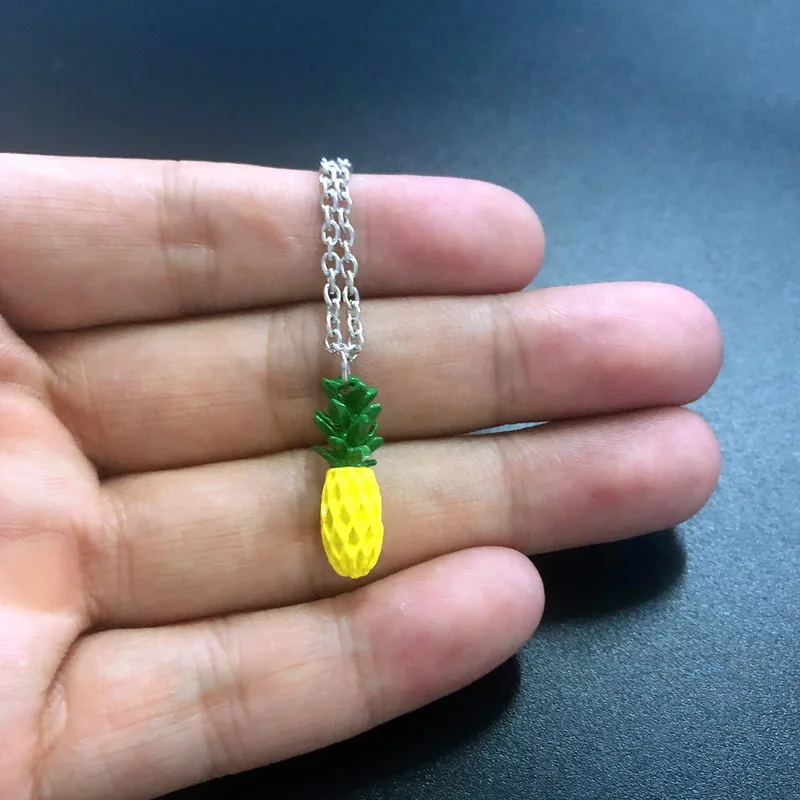 2021 Мода милый желтый Цвет ананас ожерелье Kawaii легированное искусственное