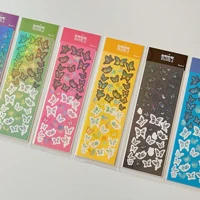 korean laser butterfly girl stickers diy scrapbooking idol card blingbling kawaii photo album stationery decorative sticker