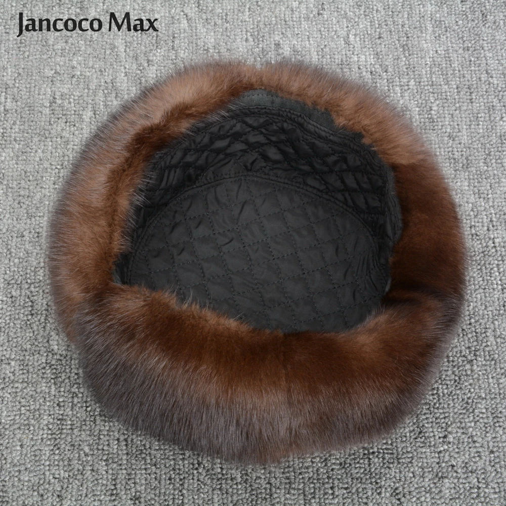 Jancoco Max меховые шапки для мужчин новинка натуральный мех норки с натуральной