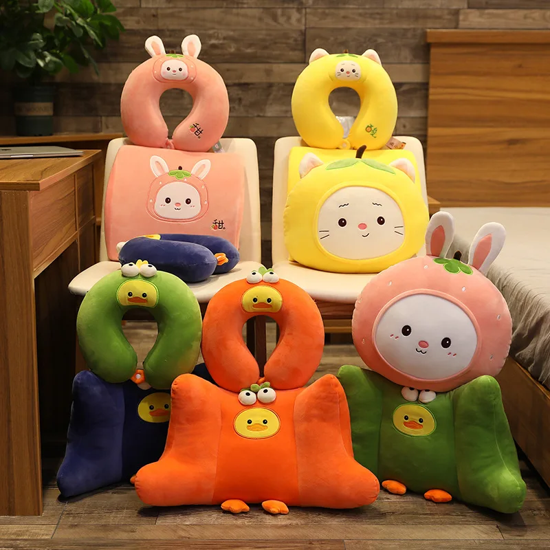 

Plush Animal Cat Rabbit Cute Creative U-Shaped Pillow Soft Toys Office Lunch Break Nap Sleeping Pillow Stuffed Gift Doll For Kid
