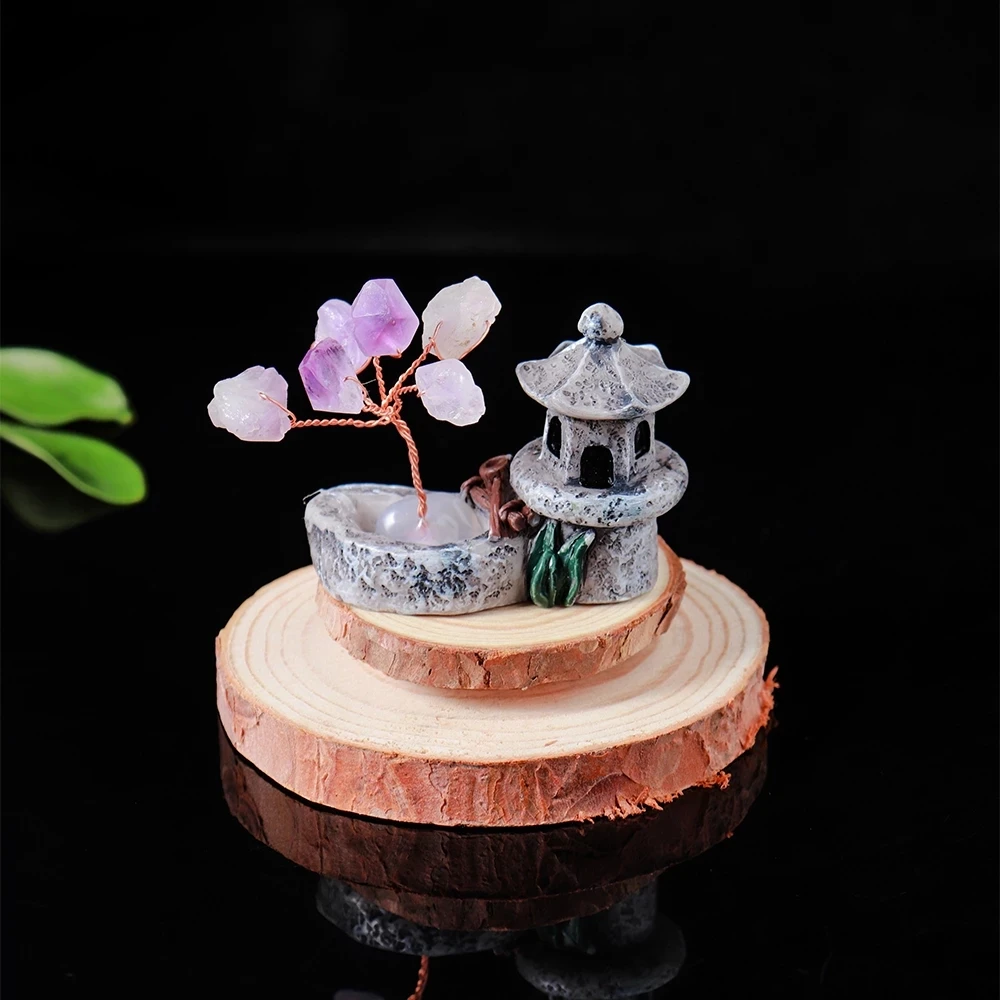 

Healing Natural Raw Amethyst Tree Crystal Quartz Reiki Mineral Lucky FengShui Ornament Tree of Life Wire Wrapped Home Decoration