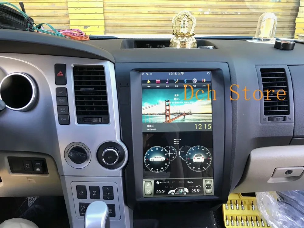 13 6 дюймовый вертикальный экран tesla style Android 9 0 автомобильный DVD плеер GPS для toyota tundra