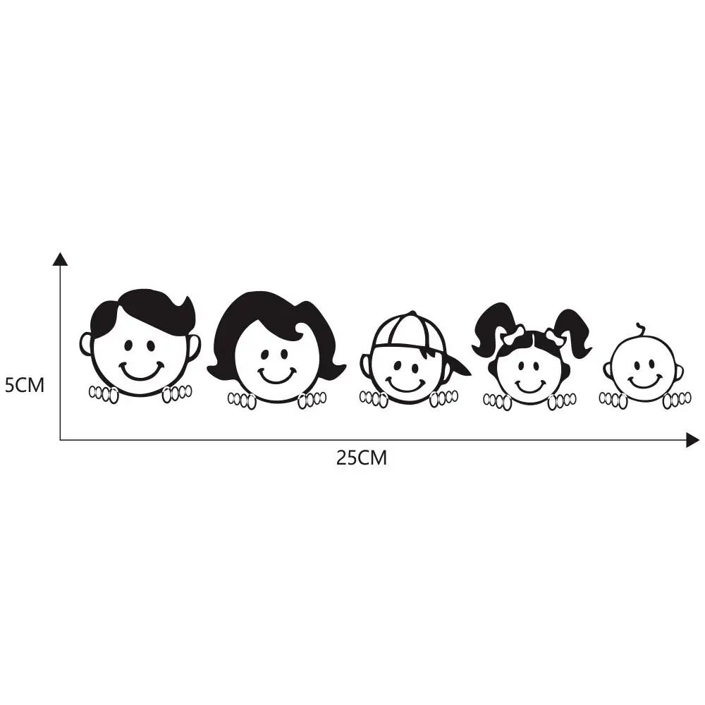 5x25 см Happy family Виниловая наклейка для стайлинга автомобиля художественный дизайн