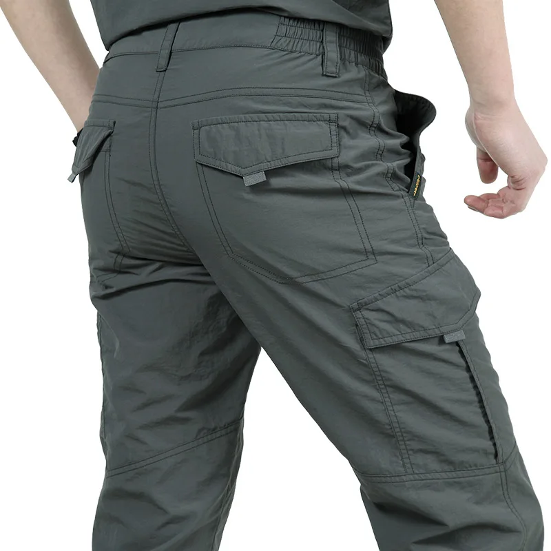 

Quick Dry Casual Pants Men Summer Army Military Style Trousers Men's Tactical Cargo Pants Male lightweight Waterproof Trousers
