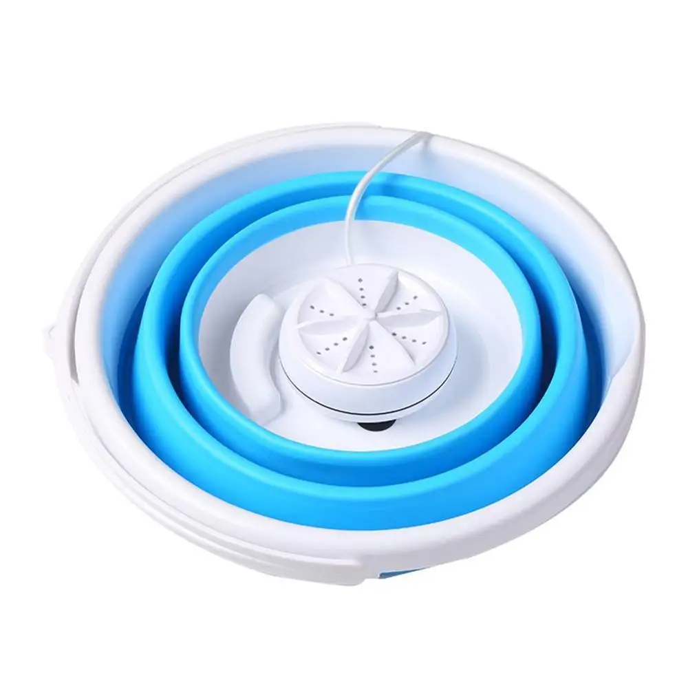 

Mini Portable Ultrasonic Turbine Washing Machine Foldable Clothes Cleaner Travel USB Bucket For Home Type Washer Laundry I8H1