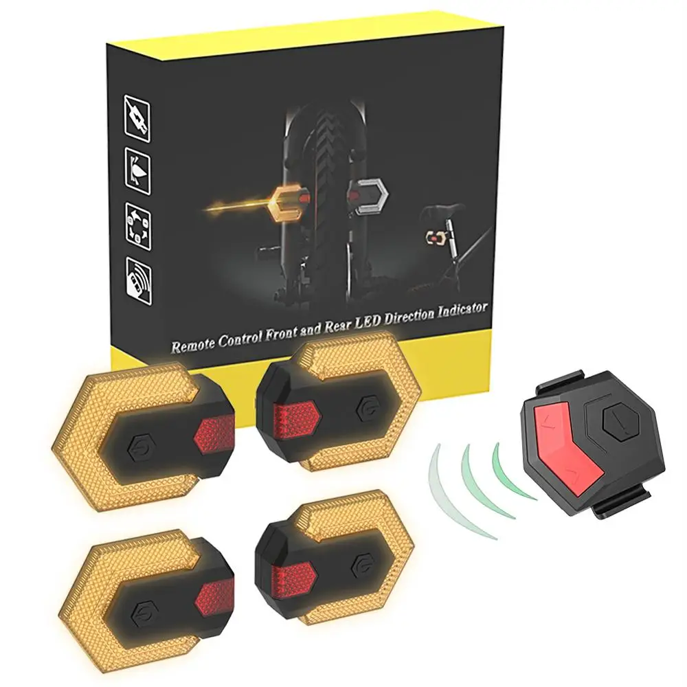 

Bike Turn Signals Front and Rear Light with Smart Wireless Remote Control Bike Tail Light for Cycling Safety Warning Light 1 Set