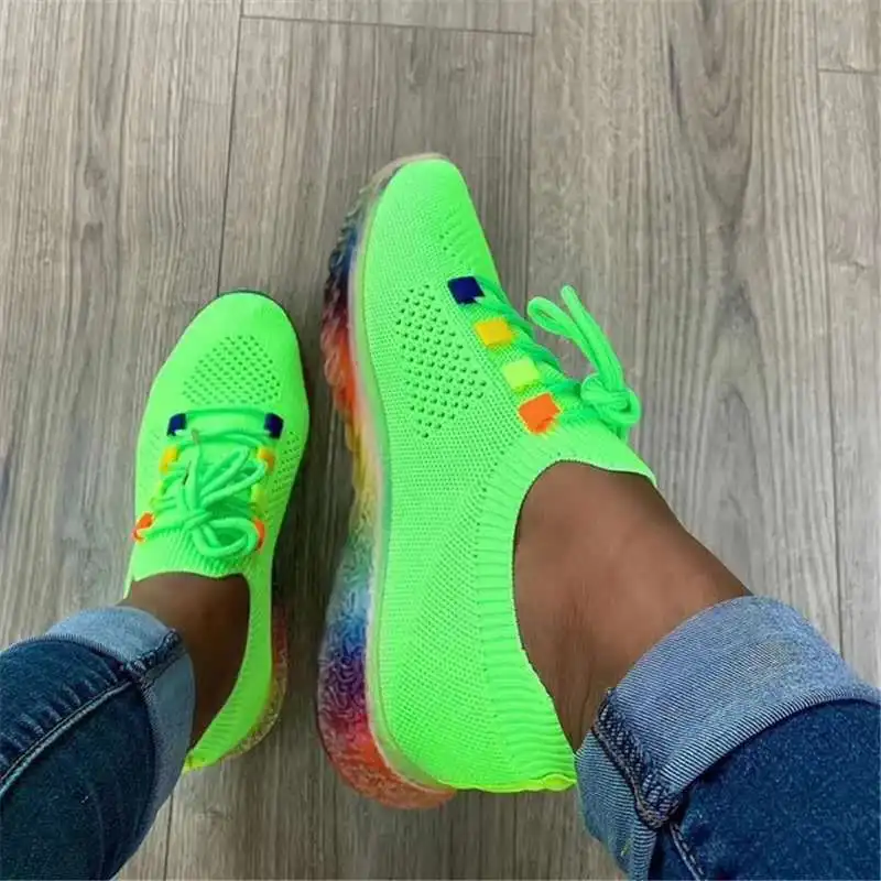 

Women Casual Shoes Fashion Lace Up Mesh Walking Vulcanized Shoes Woman Sneakers Women Tenis Feminino Gym Shoes Baskets Femme