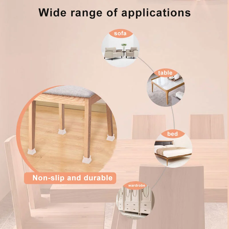 Silicon Furniture Leg Protection Cover Table Feet Pad Floor Protector for Home Chair Leg Floor Protection Anti-slip Table Legs