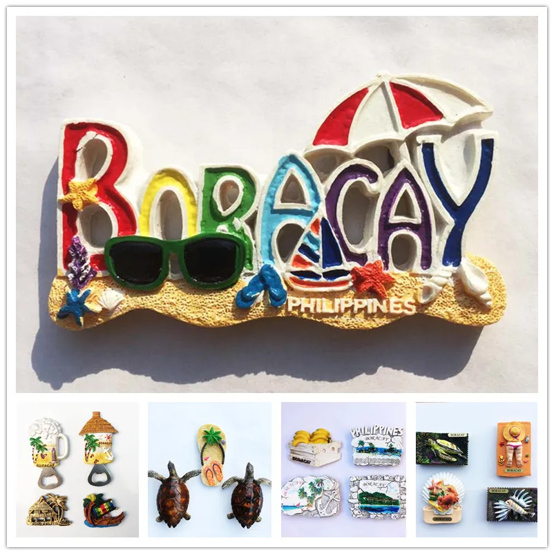 Philippines Travel Country Fridge Magnet Souvenir Boracay Creative Beach Turtle Sunset 3d Magnets Sticker for Crafts Home Decor | Дом и сад