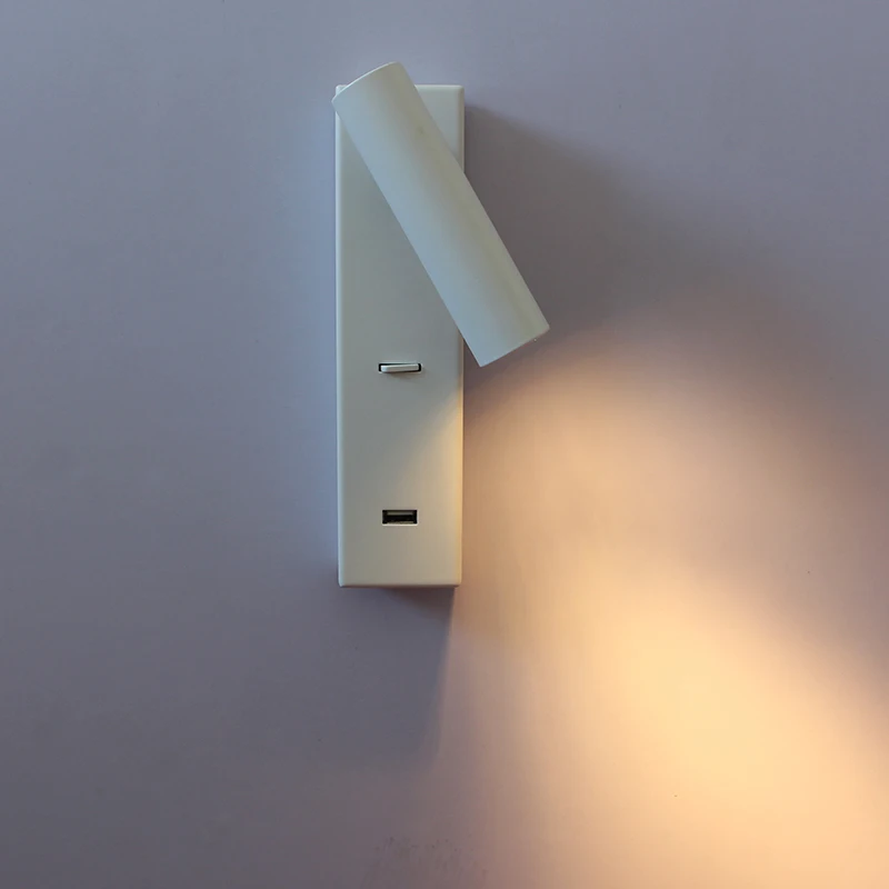 Zerouno USB лампа Светодиодная настенная белый/черный алюминиевый регулируемый смарт