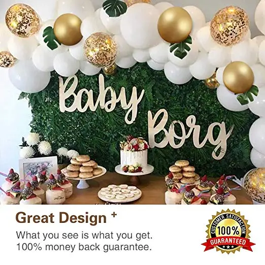 Воздушный шар гирлянда арочный комплект белые шары с золотыми конфетти 101 шт