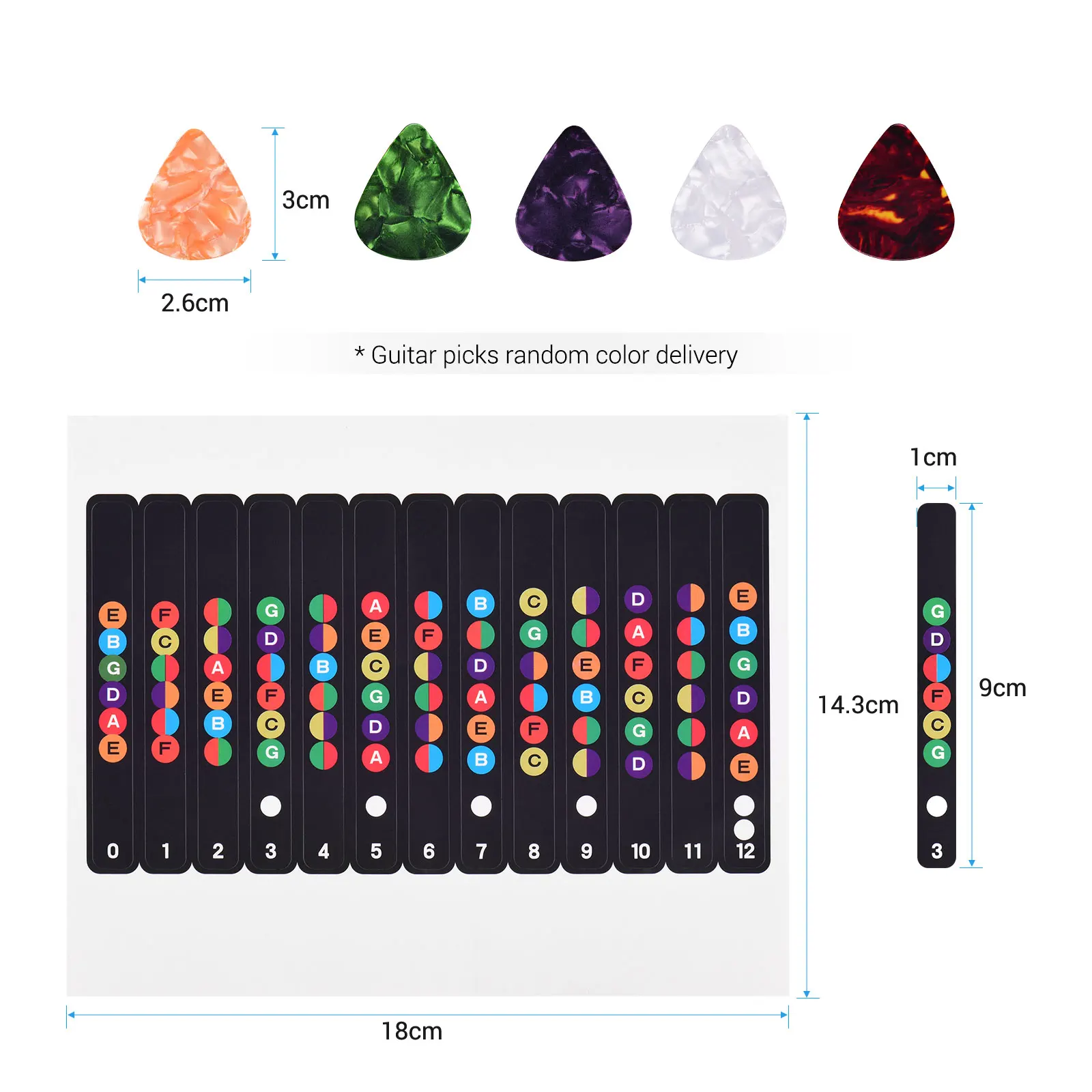 Наклейка на грифельную доску для гитары цветная наклейка наклейки нот 6 струн