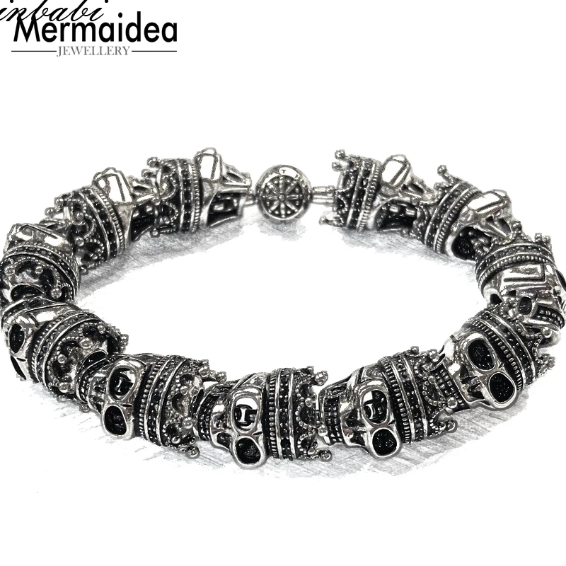 Мужской браслет с серебряным покрытием нео Готическая Подарочная застежка