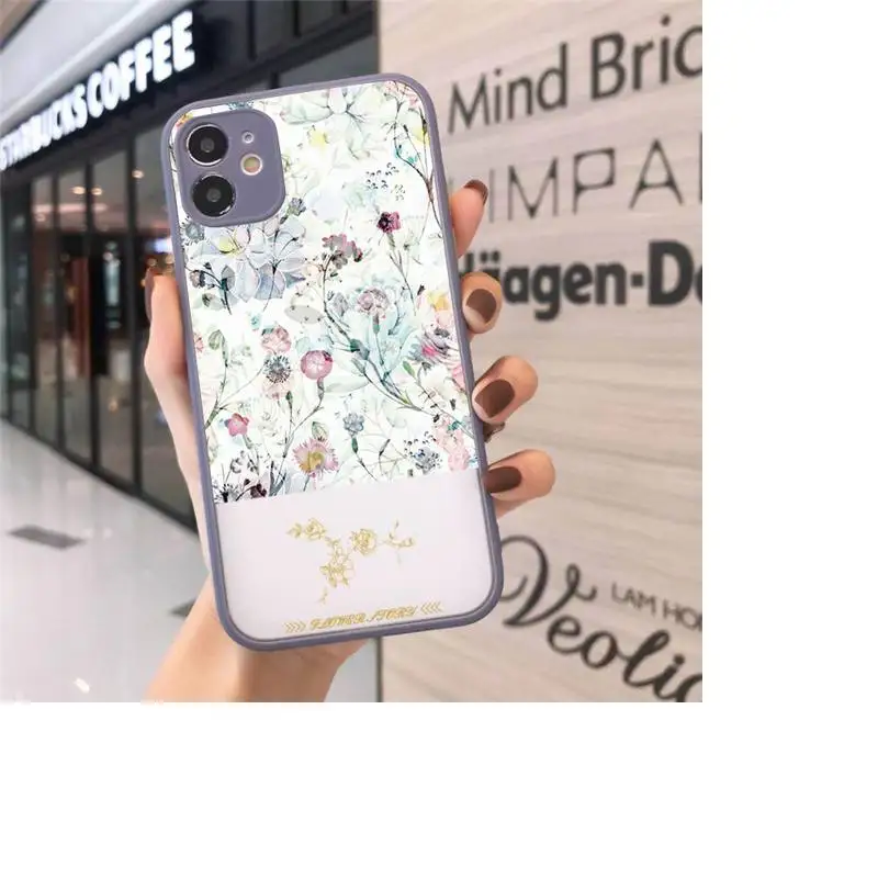 

Summer Flowers Pineapple art pattern Phone Cases matte transparent For iphone 7 8 11 12 plus mini x xs xr pro max cover