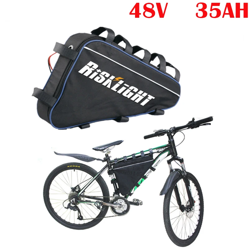 Треугольная литиевая батарея для электровелосипеда akku 52 в 35 Ач 14S Ebike 48 батарейный