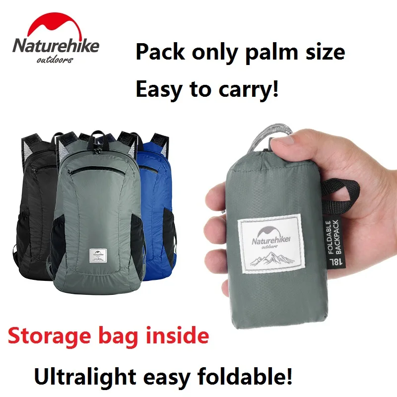 Naturehike 18L 25L легкий портативный складной рюкзак водонепроницаемый складная сумка