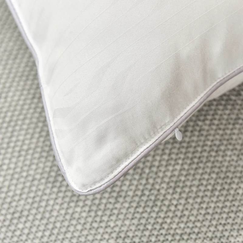 Almohadas de cama de seda Mulberry, relleno de seda Natural, Jacquard, anti&aacute;caros, suaves y esponjosas, para Hotel y cuello, 48x74, 1100 gramos-5