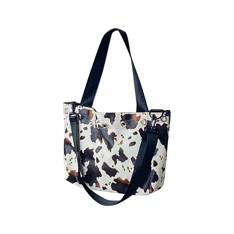 

Deer niche design large capacity hand-held women's bag with cow pattern