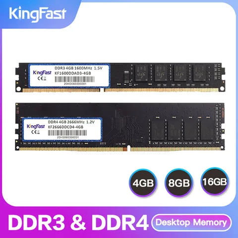 Оперативная память KingFast DDR3 DDR4, 4 ГБ, 8 ГБ, 16 ГБ, ОЗУ 1600 МГц, 2400 МГц, 2666 МГц, 3200 МГц, 288Pin Dimm, ОЗУ для настольного компьютера, для материнской платы AMD и Inter