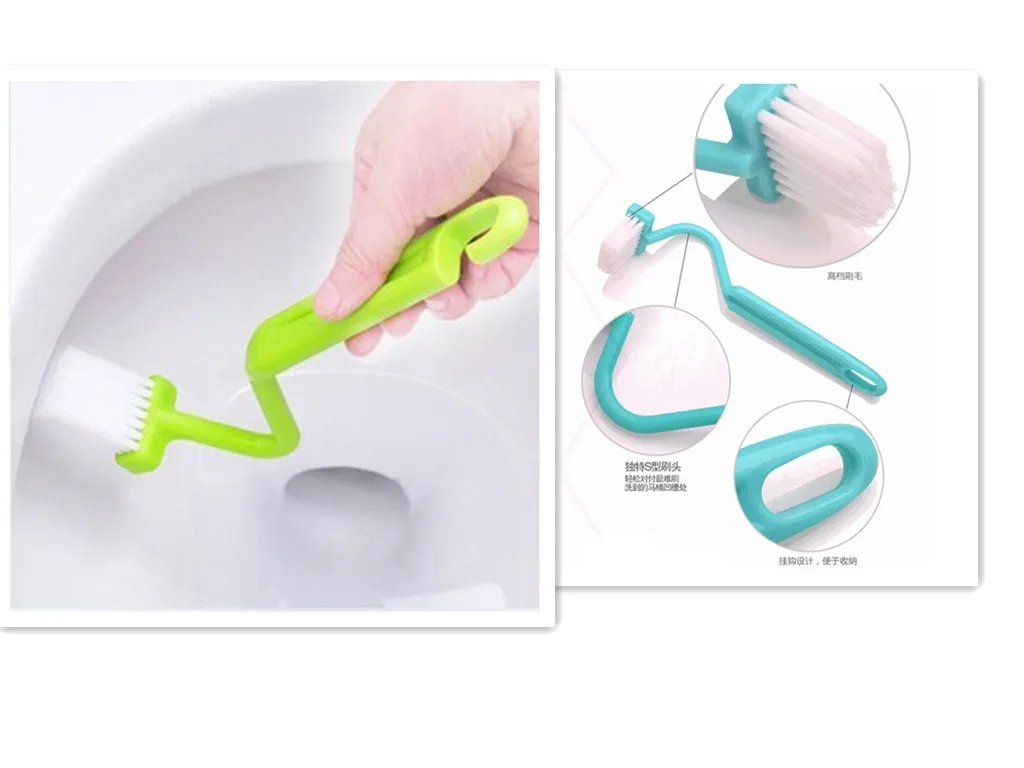 Щетка для чистки туалета ванной комнаты угловой ободковый очиститель изогнутая