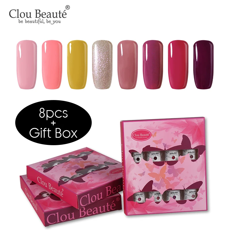 ZH03 Clou Beaute набор гелей-лаков для полуперманентного маникюра, набор растворимых лаков для дизайна ногтей, 8 шт - Цвет: ZH03