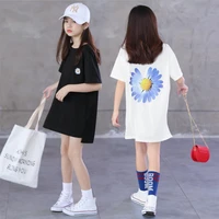 white short sleeve loose t shirts girls summer 2020 new cool cotton o neck student t shirt tops 4 12 years children tee