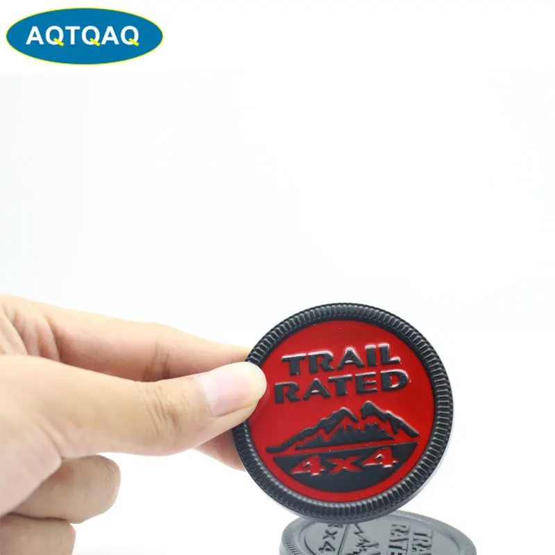 1Pcs Car Sticker Trail Rated 4X4 3D Emblem Badge Black Red Metal Decal for Jeep Wrangler Patriot Grand Cherokee Compass Liberty|Наклейки на
