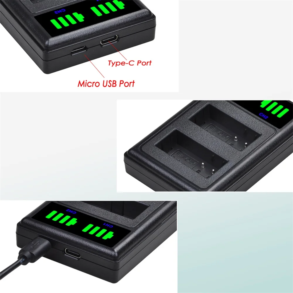 Аккумулятор 1220 мАч и двойное зарядное устройство для фотовспышки Olympus |