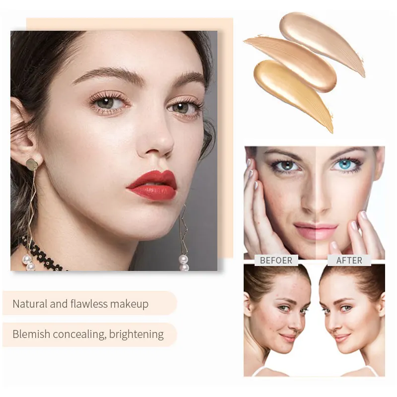 Жидкий консилер DEROL полное покрытие долговечный шрамы для лица прыщи плавное