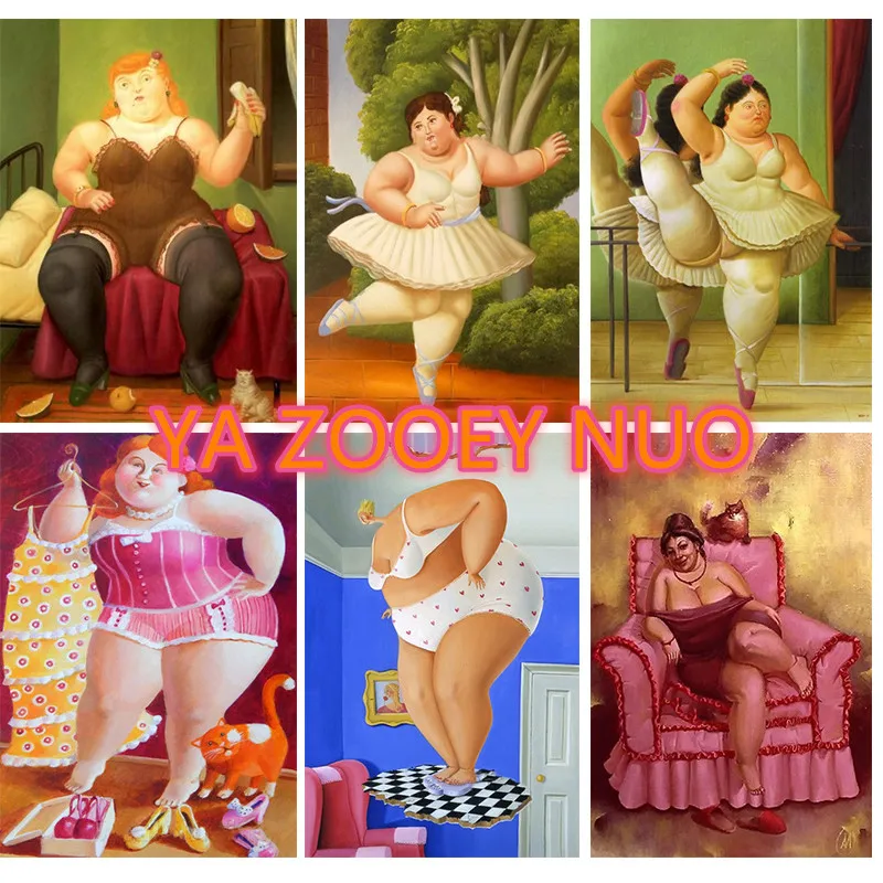 Картина из страз с изображением толстых балерин 5d Вышивка крестиком полная