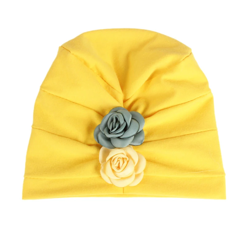 Зимняя теплая детская шапочка-Тюрбан повязка на голову цветок эластичные