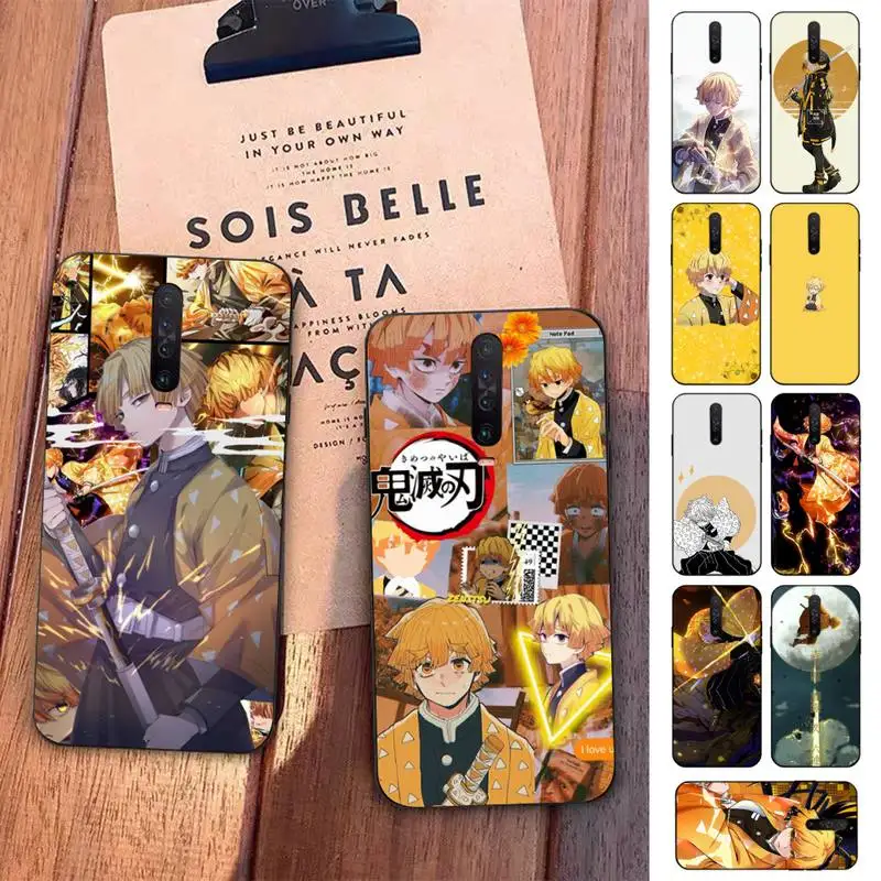 

FHNBLJ Demon Slayer Agatsuma Zenitsu Phone Case for Redmi 5 6 7 8 9 A 5plus K20 4X S2 GO 6 K30 pro