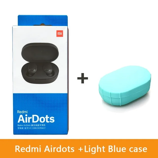 Add Green Case Горячие Xiaomi Redmi AirDots беспроводные наушники bluetooth управление языком Автоматическое Сопряжение мини смарт-гарнитуры - Цвет: Add Green Case