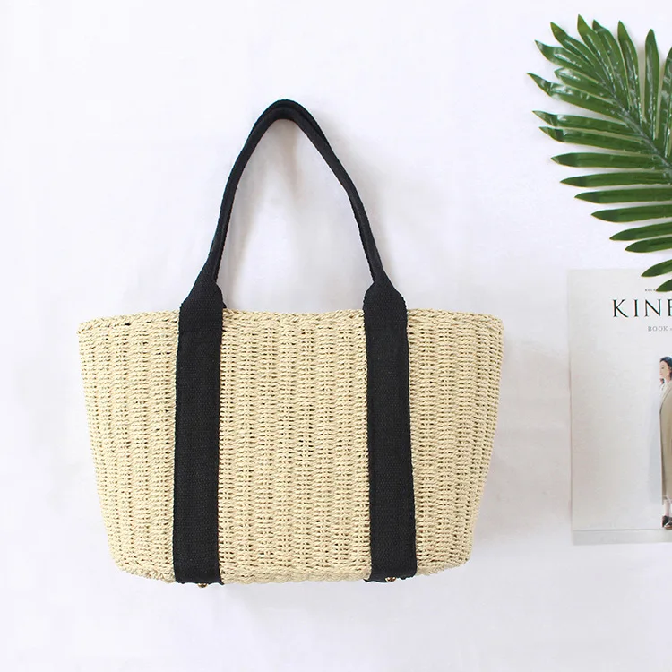 

Straw bag 2021 spring new beach woven straw bag shopping bag tote