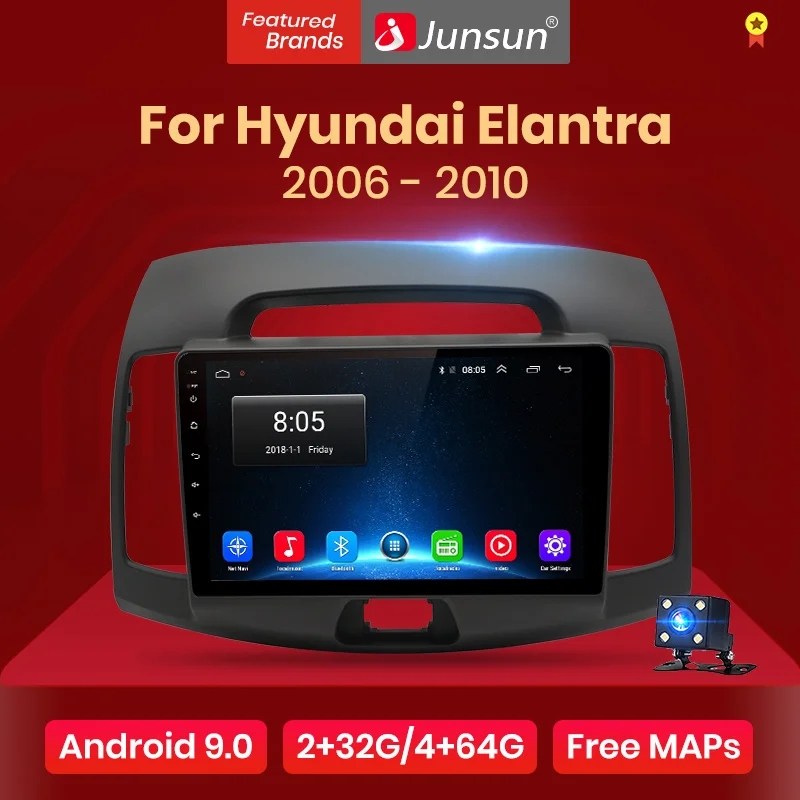 Junsun V1 Android 9 0 2G + 32G DSP автомобильный Радио мультимедийный видео плеер для Hyundai Elantra HD
