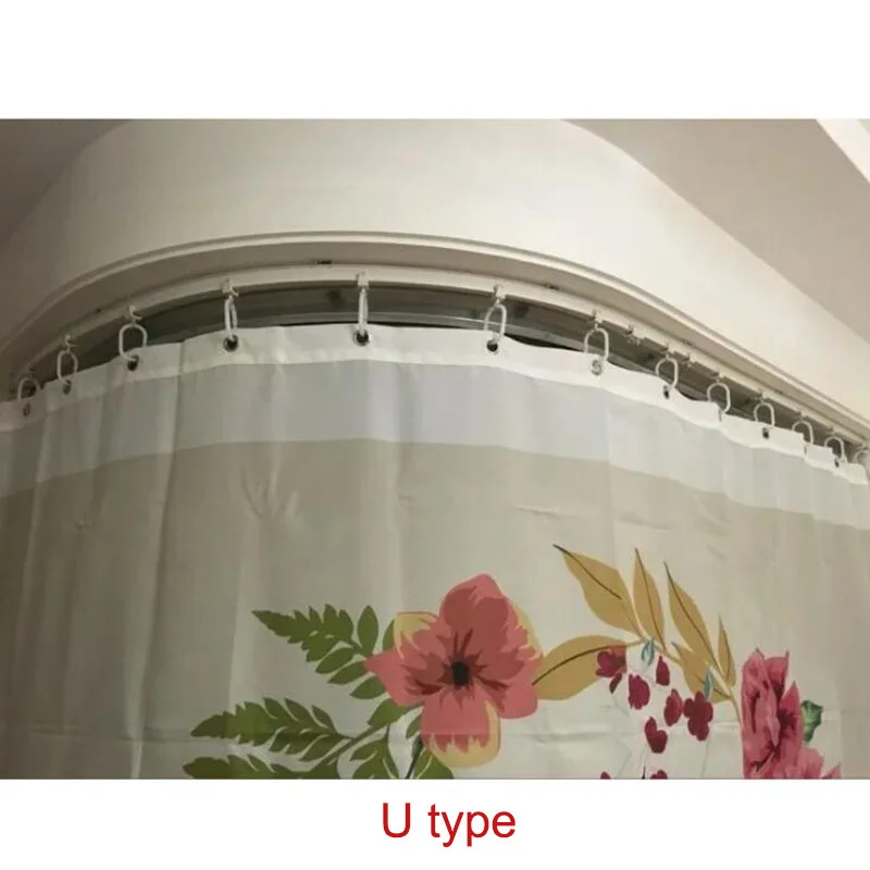 1M 2M 3M Curtain Track Rail Straight Flexible Ceiling top side Mounted wall Windows Balcony Plastic Bendable Home Accessories | Дом и сад