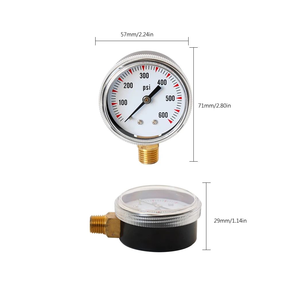 TS-Y50-600psi Высокоточный радиальный манометр 1/" NPT латунный измерительный инструмент для измерения давления масла